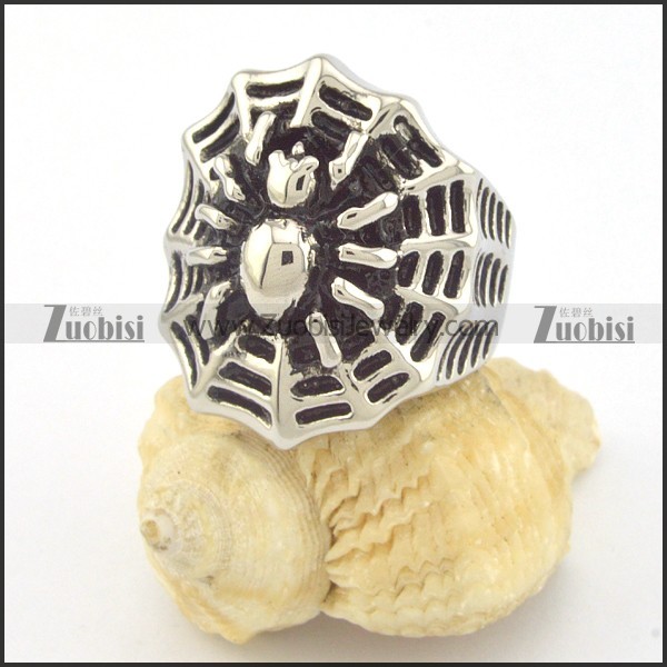 spider ring with net in stainless steel r001340