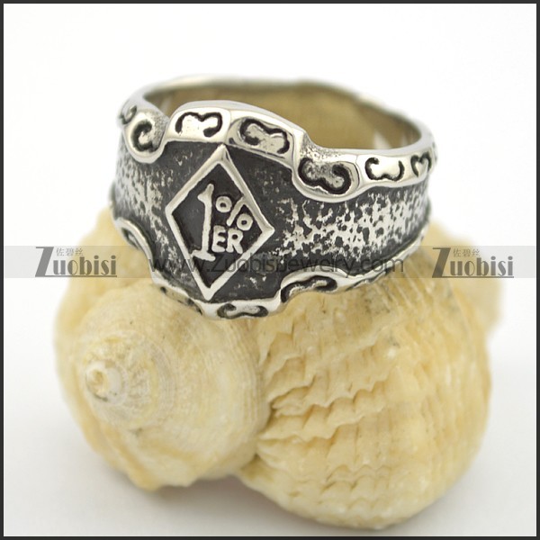 1 er ring in stainless steel for bikers r001741