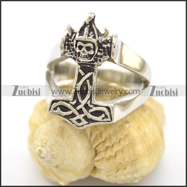 hammer skull ring r002154