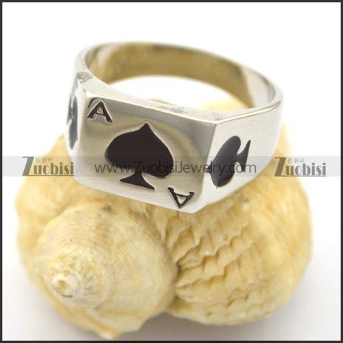 Stainless Steel Ace of Spades Ring r001927