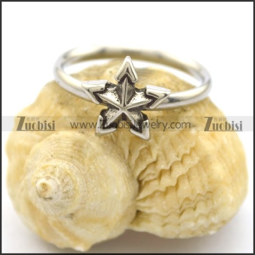 five-pointed star ring in stainless steel r002229