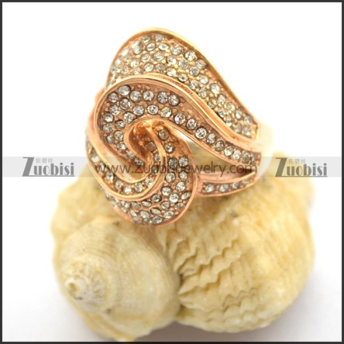 Unique Rhinestone Rings in Rose Gold r002379