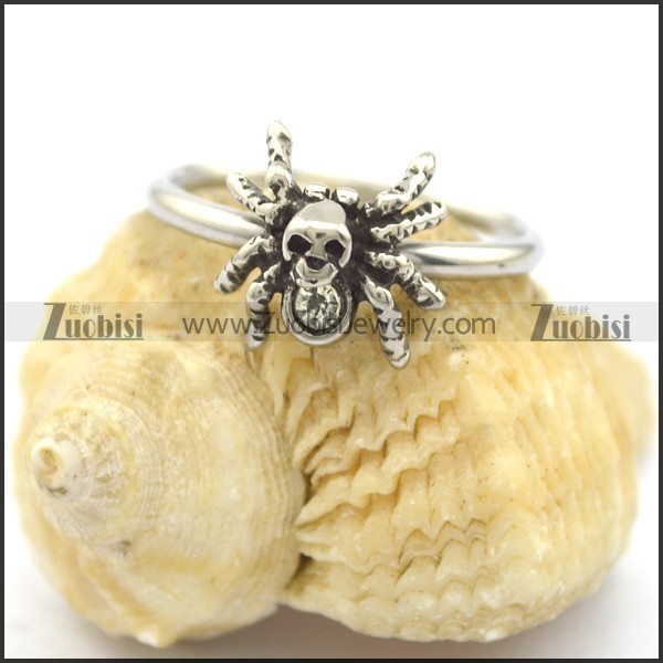 cute spider ring with clear rhinestoe for ladies r002205