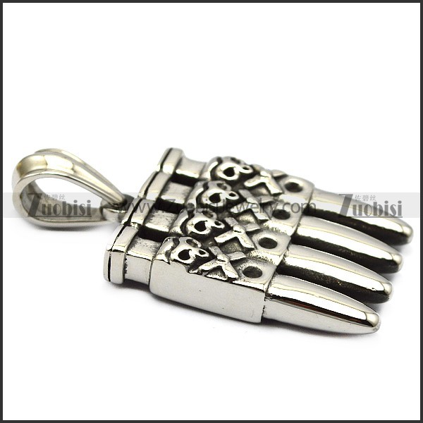 Stainless Steel Bullet Pendant p007800