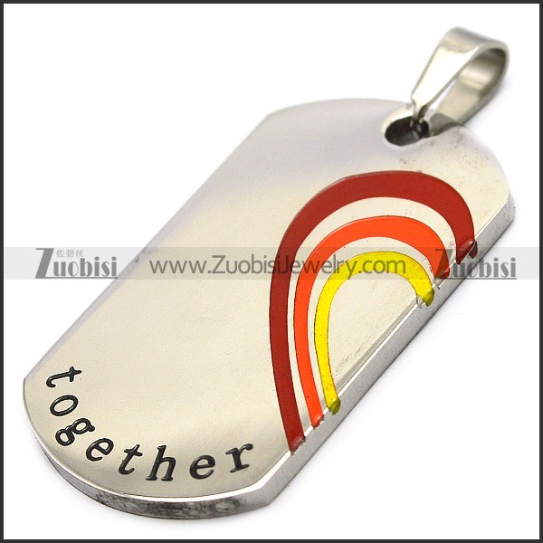 Stainless Steel Gay Pride Couple Pendant p007721
