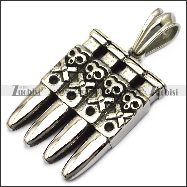Stainless Steel Bullet Pendant p007800