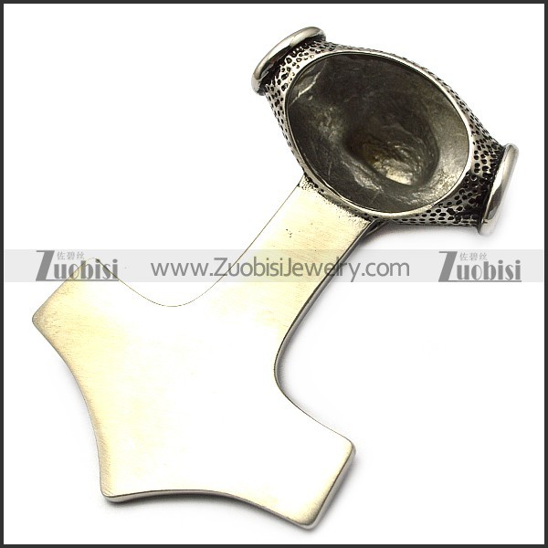 Large Wolf Thor Hammer Pendant p007762