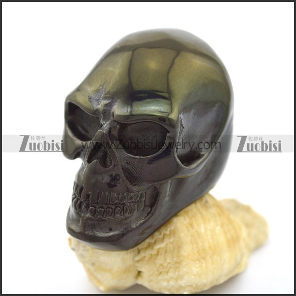 Large Cheap Skull Rings in Black Plating r002610