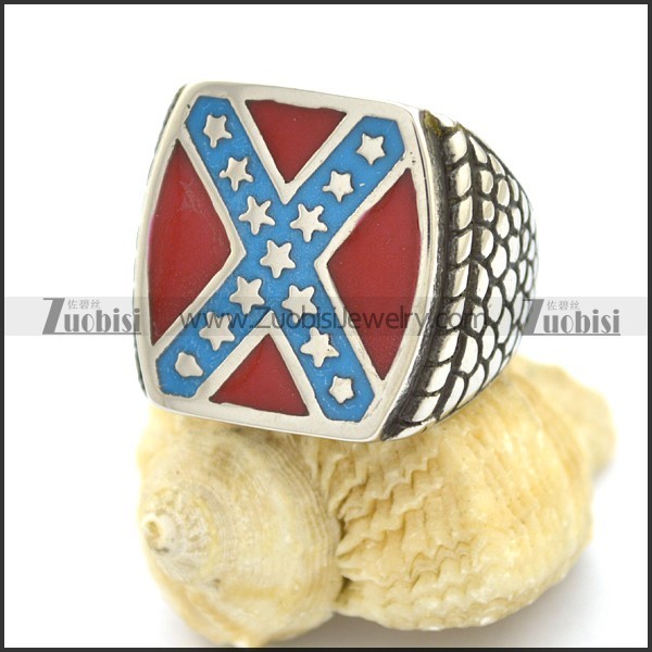 Dixie Confederate Flag Design Biker Ring for Mens Rebel Jewelry r002605