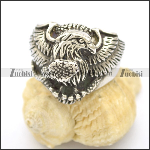 Eagle Grasped Snake Ring r002516