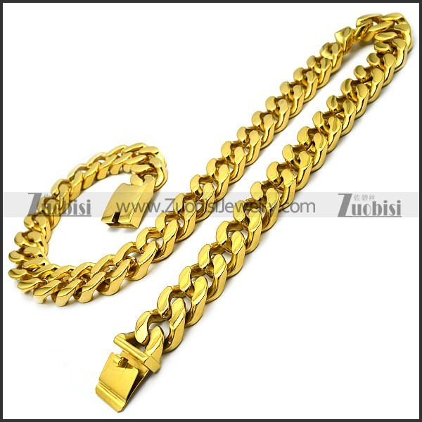 stainless steel miami cuban link gold chain for men n002207
