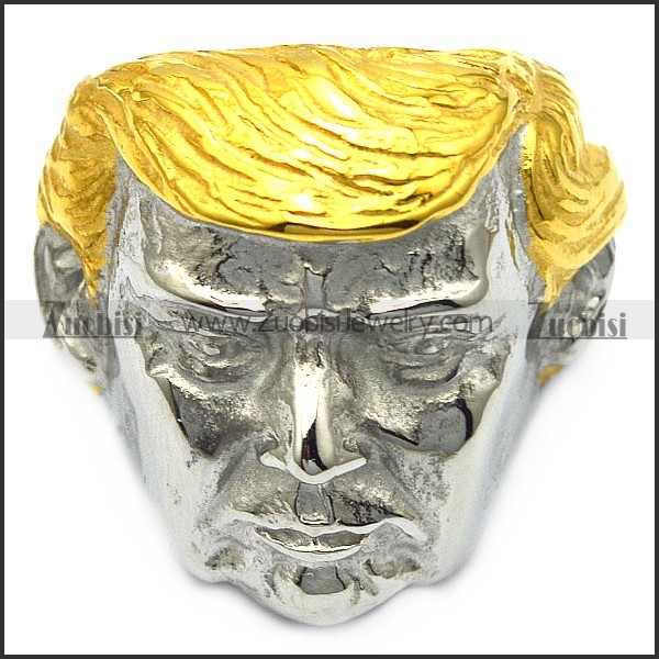 handsome US President Donald Trump ring with golden hair r005788