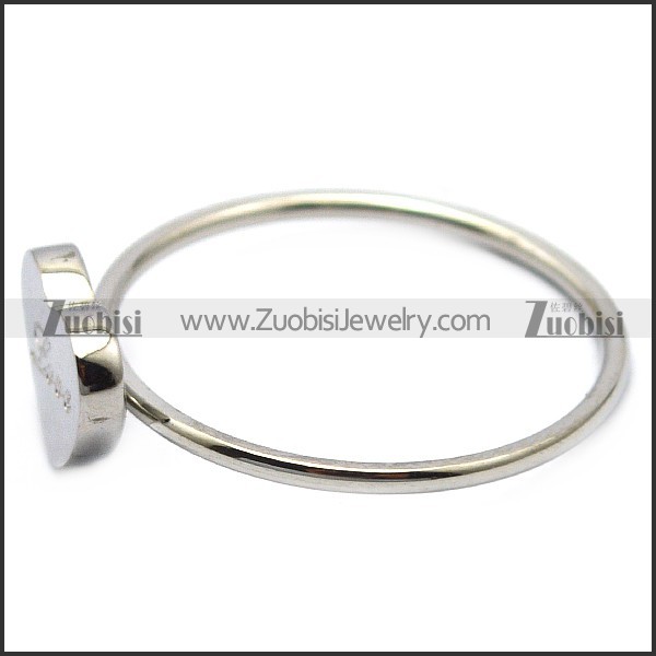 silver tone stainless steel heart ring engraved LOVE r005836