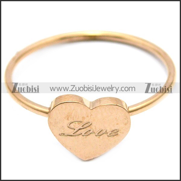rose gold LOVE heart shaped ring for women r005838