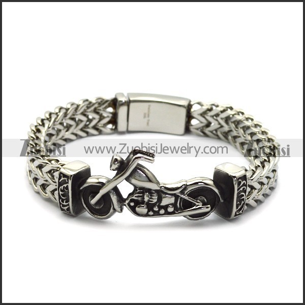 silver chain bracelet motorcycle for outlaw riders b006702