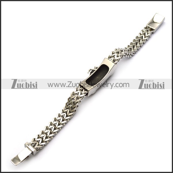 silver stainless steel chain bracelet with motorcycle tag for bikers b006703