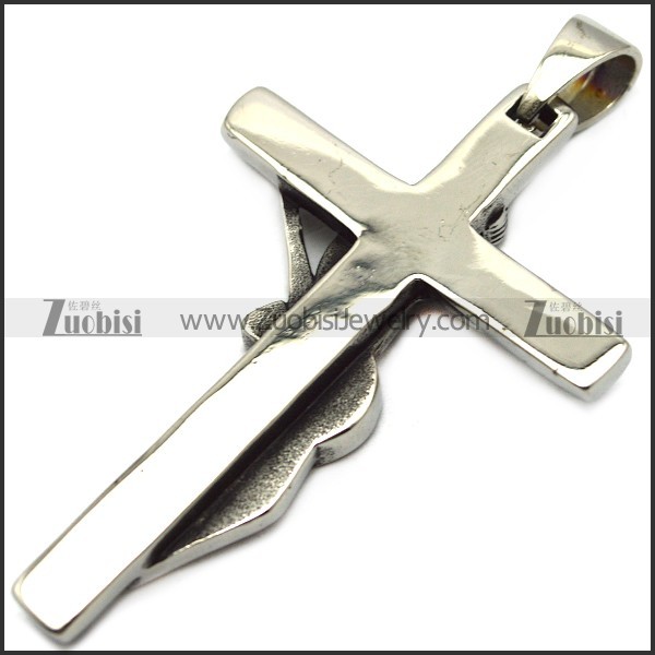 vintage 316l stainless steel johnny hallyday guitar cross pendant with red rhinestones p008223