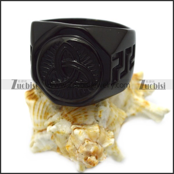 black stainless steel viking ring for wholesale r005965