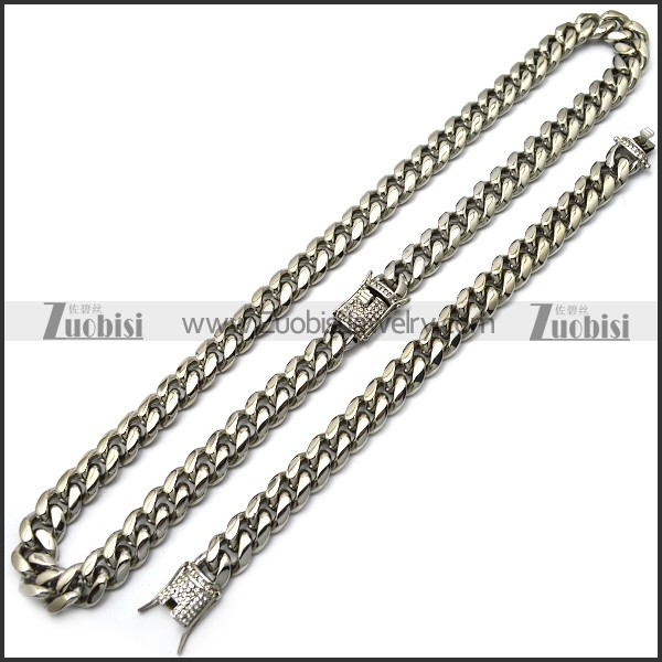 stainless steel hip hop jewelry set s002724