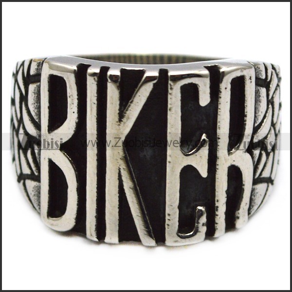 small stainless steel biker ring r005951