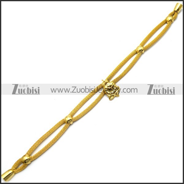 Gold Plating Stainless Steel Hollow Mesh Chain Bracelet b008017