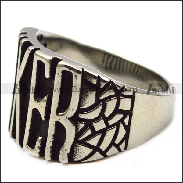 small stainless steel biker ring r005951