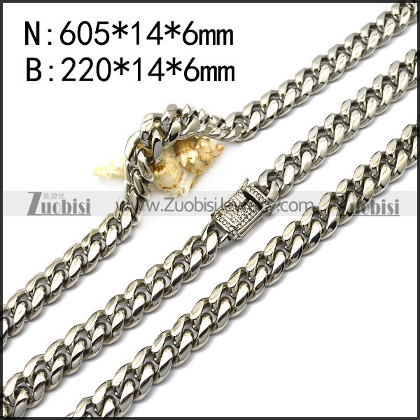 stainless steel hip hop jewelry set s002724