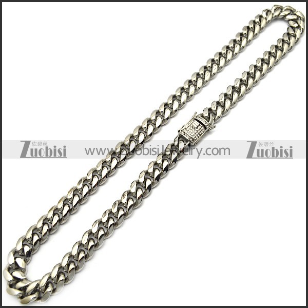 1.4cm stainless steel bling hip hop necklace n002225