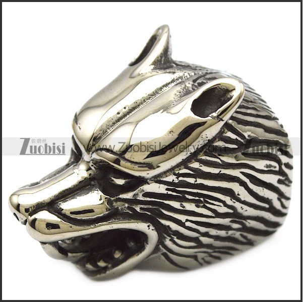 extra bigger wolf head end caps for making 10mm wide bracelet or necklace a000750