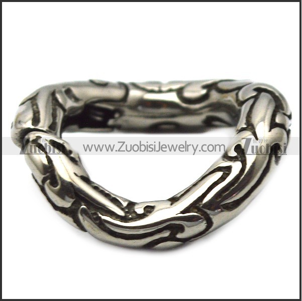 19mm wide textured donut clasp in vintage stainless steel a000749