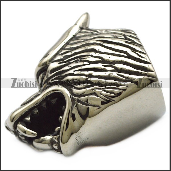 extra bigger wolf head end caps for making 10mm wide bracelet or necklace a000750