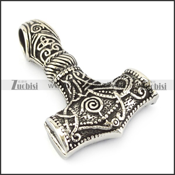 59mm long stainless steel hammer pendant p005513