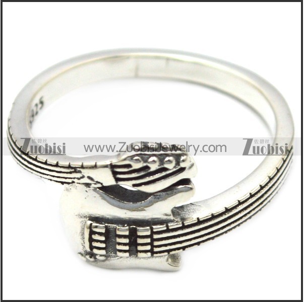 sterling silver guiter ring for rock fan r006085