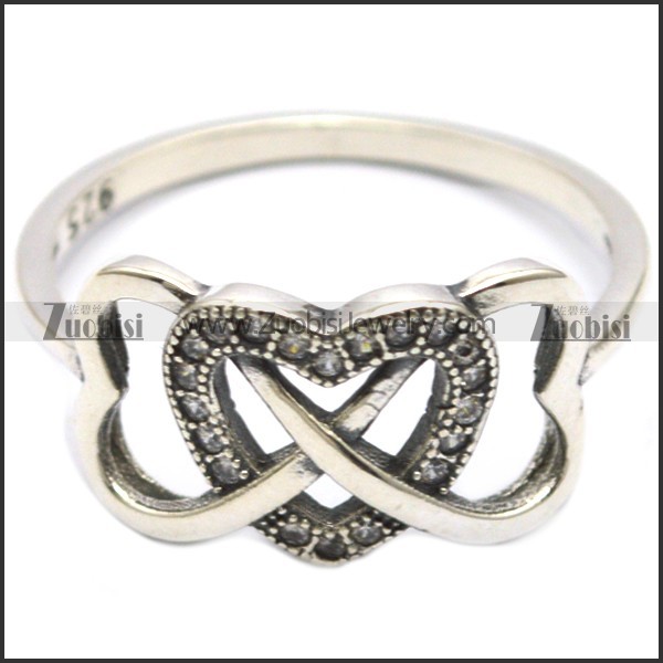 925 sterling silver heart ring for girls r006302