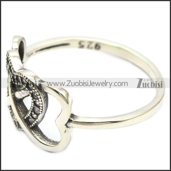 925 sterling silver heart ring for girls r006302