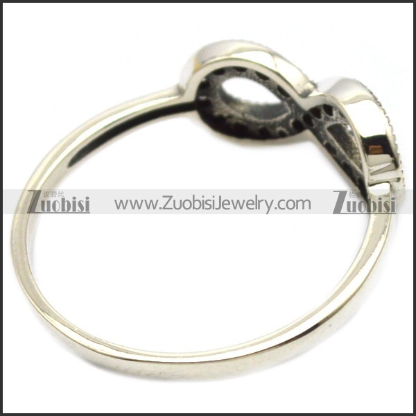925 sterling silver ring with rhinestones lucky 8 for ladies r006304