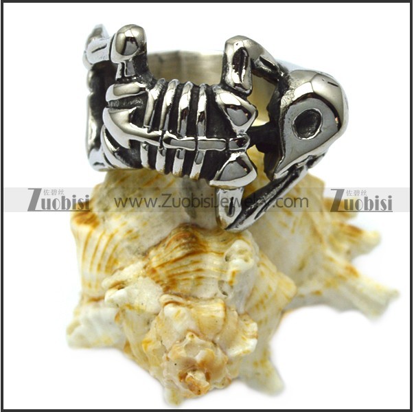 Stainless Steel Skeleton Skull Ring r006233