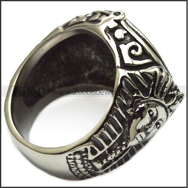 vintage stainless steel eye of horus ring r006513