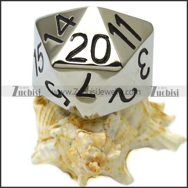 Stainless Steel Ring with Numbers r006548