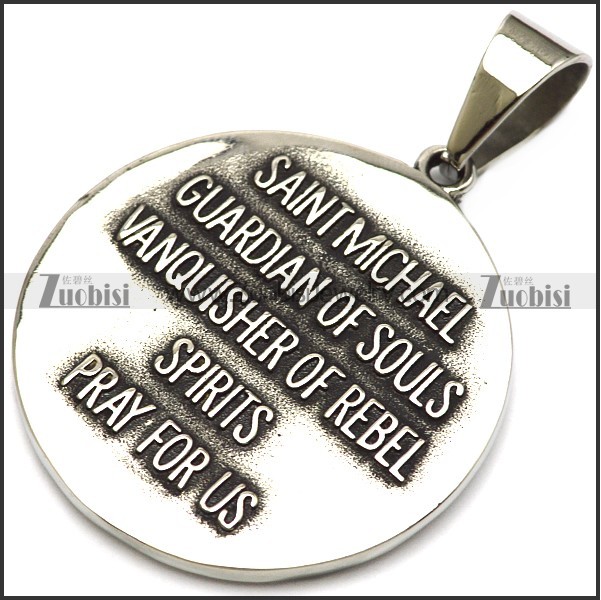 anti-silver ST. Michael patron saint of law enforcement pendant p008882