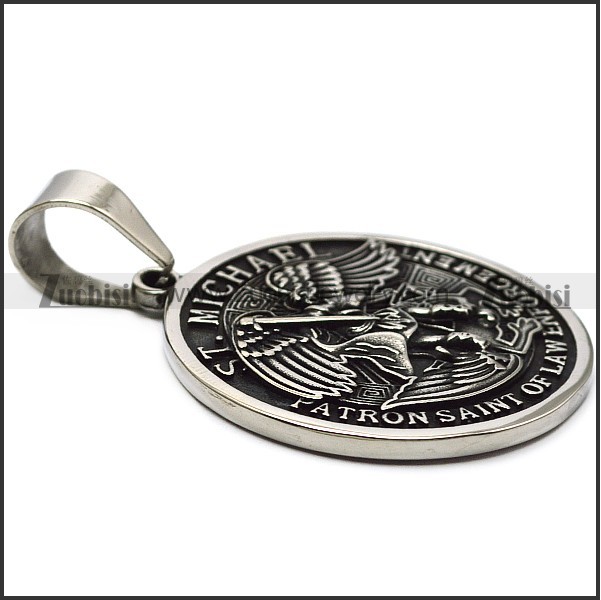 anti-silver ST. Michael patron saint of law enforcement pendant p008882