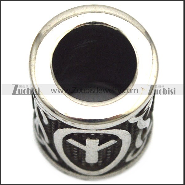 Runes Stainless Steel Beard Beads a000868