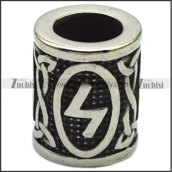 Stainless Steel Viking Runes Beard Beads a000869
