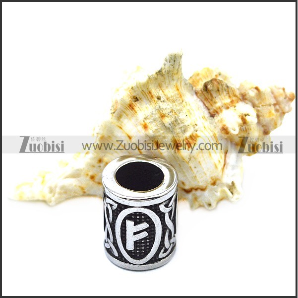 Gorgeous Stainless Steel Runes Beads a000877