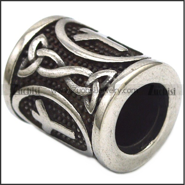 Runes Stainless Steel Beard Beads a000868
