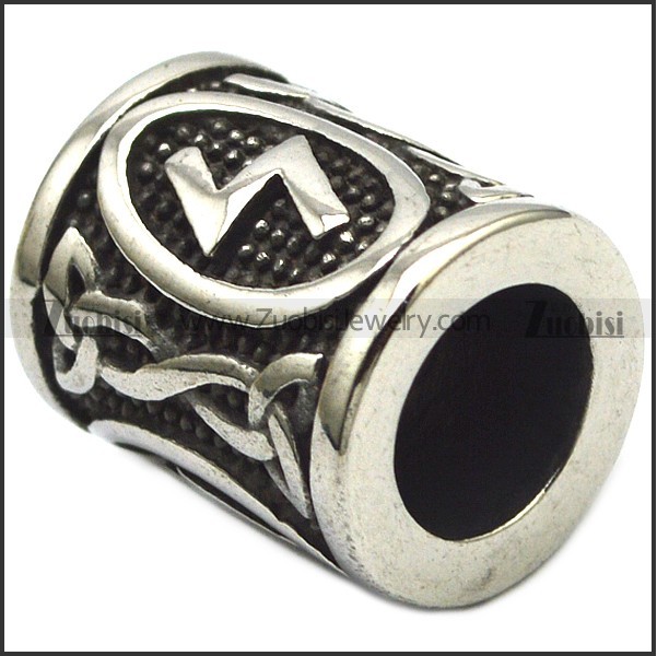 Stainless Steel Viking Runes Beard Beads a000869