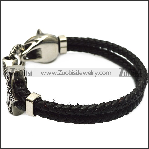 Viking Stainless Steel Wolf and Hammer Bracelets b008807