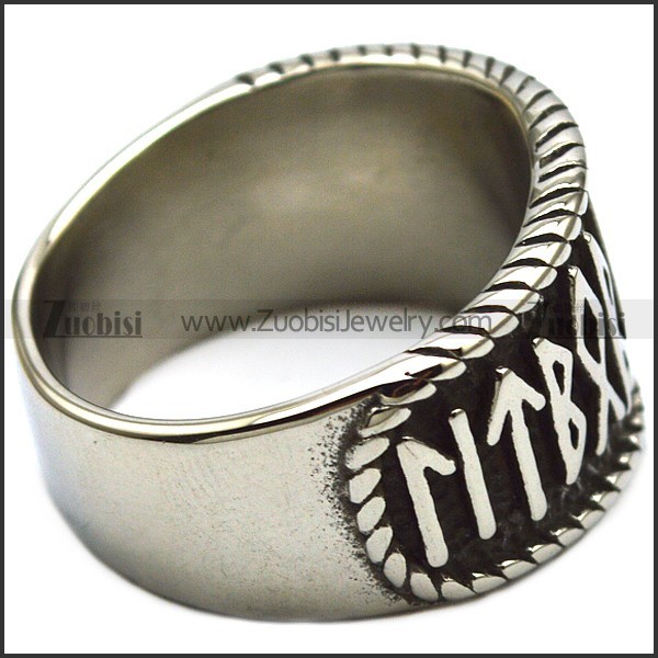 Vintage Mens Stainless Steel Viking Valknut Scandinavn Odin Symbol Norse Text Ring r006813