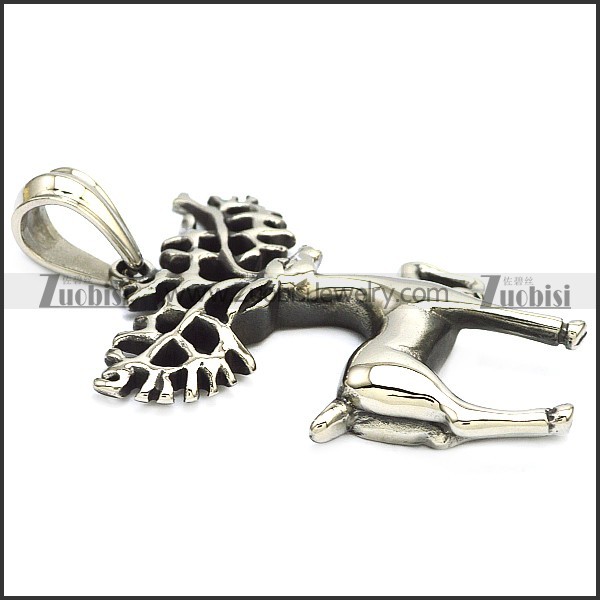 Stainless Steel Christmas Deer Pendant p009148