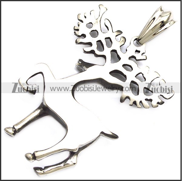 Stainless Steel Christmas Deer Pendant p009148